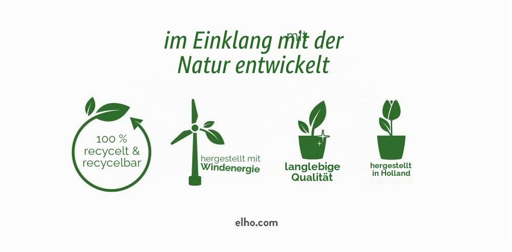 elho Barcelona XL Allin 1 55cm Balkonkasten - Anthracite | L 33.5 x B 54.5 x H 23 cm | Integrierter Untersetzer | für den Außenbereich