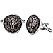 NiuKom Purple Mandala Elephant Cufflinks Personality Men's Shirt Cuff Links 2PCS Fashion Silver Round Accessories Gift for Men Woman Wedding Meeting
