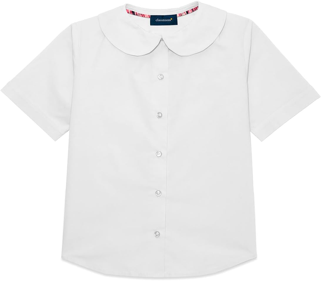Classroom Girls Short Sleeve Stretch Peter Pan Blouse
