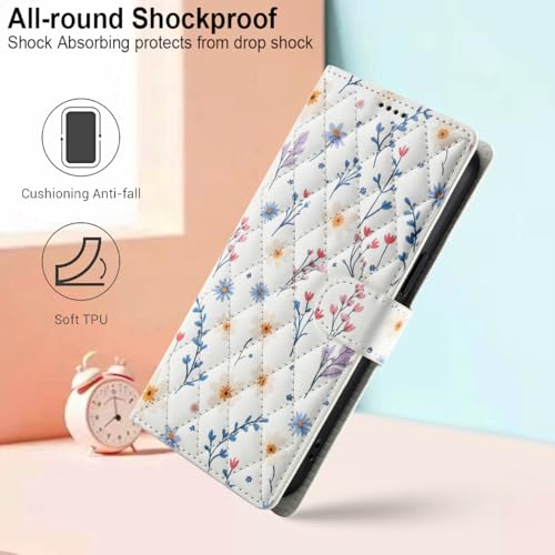 Coque iPhone 16 Plus avec protège-écran et porte-cartes fleuri