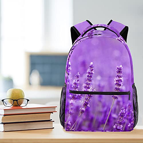 Sac à dos ordinateur portable à fermeture éclair robuste imprimé lavande