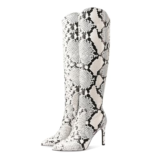 JANSEVEN Snake Skin Knee-High Boots Women Size 8