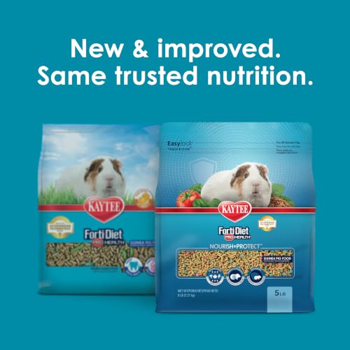 Kaytee Forti-Diet Pro Health Nourish+Protect Guinea Pig Food, 5 lb | Supports digestive health. Daily food for guinea pigs. Guinea pig pellets, prebiotics and probiotics, crunchy pieces - image 2