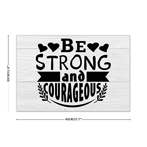 Plaque murale décorative bois citation Be Strong tableau déco maison 45 cm - 2