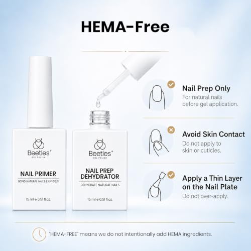 Image of Beetles Nail Dehydrator & Primer Set, No Lifting Prep, Strong Bond, Hema Free for Gel Polish & Acrylic