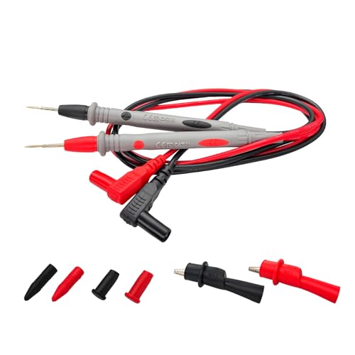 Image of with Threaded Alligator Clips, 4 mm Banana Test Lead Probe Clip Suitable for Most of Digital Multimeter Electronic, Clamp Meter Test Lead Cable Probe Red Black Replacement. (20 A)