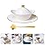 DOITOOL Ceramic Soup Bowl with Lid Sauce and Spoon Tremella Oats Bowl Dessert Noodle Porridge Serving Bowl Soup Tureen Steaming Egg Cup for Home Kitchen Restaurant