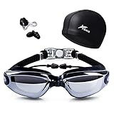 スイミングゴーグル - スイム ゴーグル UVカット 曇り防止 鼻ベル トスイムキャップ 耳栓 付き 調節可能 フィットネス 海水浴 水泳 競泳 水中眼鏡 スイミング ゴーグル レディース メンズ 男女兼用