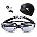 スイミングゴーグル - スイム ゴーグル UVカット 曇り防止 鼻ベル トスイムキャップ 耳栓 付き 調節可能 フィットネス 海水浴 水泳 競泳 水中眼鏡 スイミング ゴーグル レディース メンズ 男女兼用