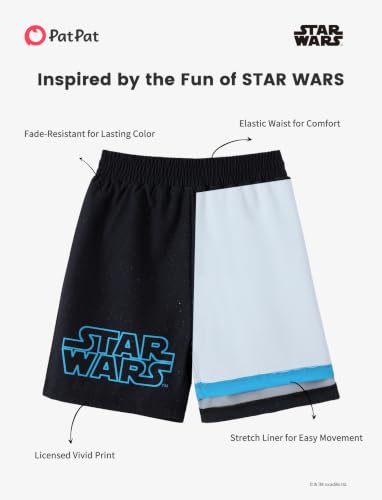 Image of Disney Stitch Spiderman Star Wars Cars Toy Story Mickey Boy Swim Trunks UPF50+Swim Shorts Compression Liner & Quick-Dry 6M-9Y