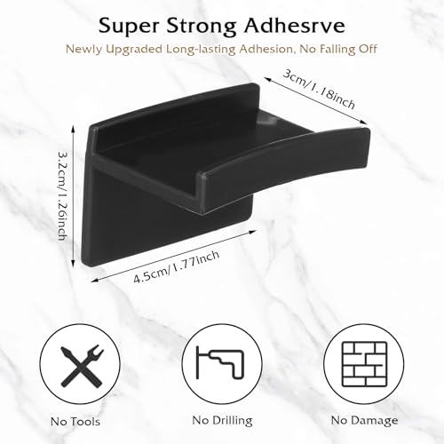 Tyqour 12 peças minimalistas penduradas cabideiras para chapéus adesivos para parede forte suporte d