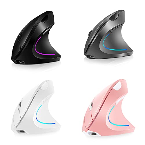 Ratón vertical ergonómico que alivia el dolor de muñeca con conexión bluetooth dual 6