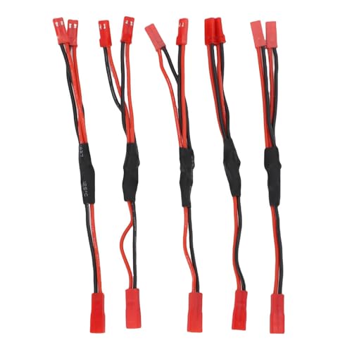 POENVFPO JST Plug Splitter, Easy to Use JST Female to 2 Male Y Cable Harness Wire 15.5cm Extension Cord, with Premium Silicone Copper Material, for Mini ESC 030 050 180 Motors