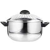 SUPVOX Nudelkochtopf aus Edelstahl 24cm mit Siebdeckel Leicht Antihaftbeschichtet Multifunktionaler Pastatopf für Gasherd und Induktion
