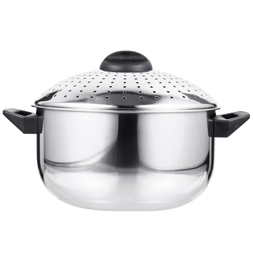 BESPORTBLE Marmite à Nouilles en Acier Inoxydable 24 CM Casserole Rapide Passoire Intégrée Ustensile Cuisine Antiadhésif Compatible Cuisinière à Gaz pour Cuisson de Soupe et Pâtes