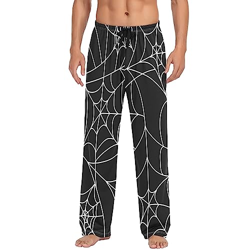 Christmas Winter Men's Pajama Pants Christmas Tree Lama with Xmas Hat Super Soft Lounge Pajama Bottoms with Pockets