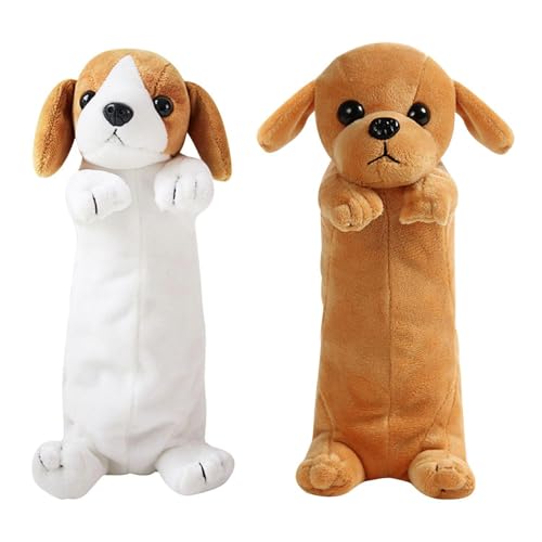 Sac À Crayon À Chiens De 2 Pièces, Sac De Rangement D'Animaux Mignons En Dessin Animé, Sac De...