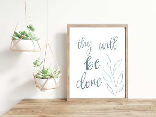 Thy Will Be Done, Scripture Print, Christian Art Modern Wall Decor Thy Will Be Done Scripture Poster Christian Decor Modern Wall Art,72