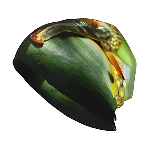 Yiduoduox Sombrero unisex para adultos, con flores de lirio morado, gorro de punto suave, cálido y duradero, para el frío, Rana Verde, Talla única