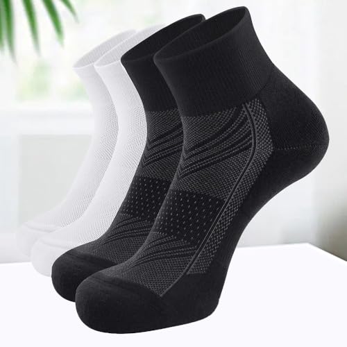 4-Pack Men’s Cushioned Ankle Socks, Athletic Running Socks for Sports and Everyday Wear