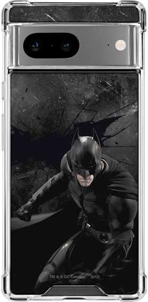 Skinit Clear Phone Case Compatible with Google Pixel 8a - Officially Licensed DC Comics Batman in Black Design