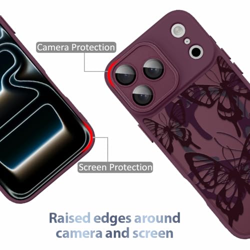 Coque iPhone 17 Pro MagSafe Papillon Rouge Antichoc en TPU - 2