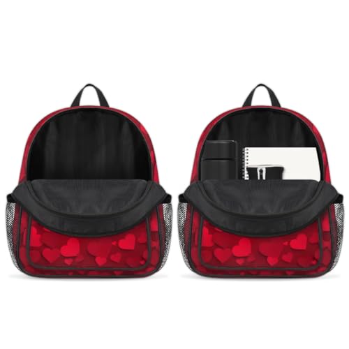 Sac à dos décontracté enfant Saint-Valentin cartable mixte rouge - 7