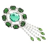 KAILIKETIY 宝輝くガラス水晶胸針 レディースラペルピン シンプル装飾襟チェーン付き 婚礼や日常用のおしゃれなブローチアクセサリー