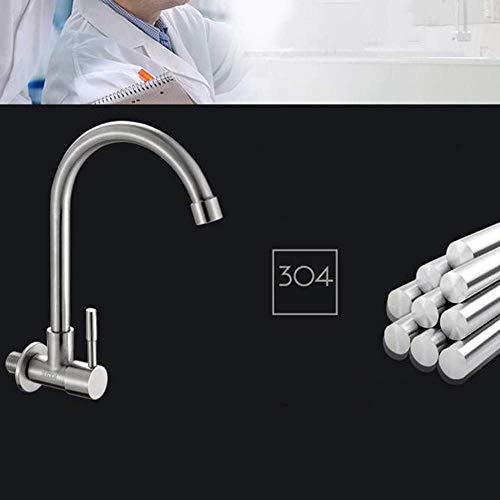 Robinet mural inox 304 eau froide pour évier de cuisine et buanderie