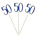Blue Glitter 50th Birthday Centerpiece Sticks, 12-Pack Number 50 Table Topper Anniversary Party Decorations