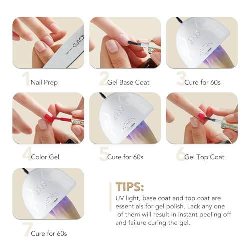 GAOY Sheer Nude Gel Nail Polish, 16ml Jelly Natural Pink Translucent Color 1301 UV Light Cure Gel Polish for Nail Art DIY Manicure and Pedicure at Home - Image 3