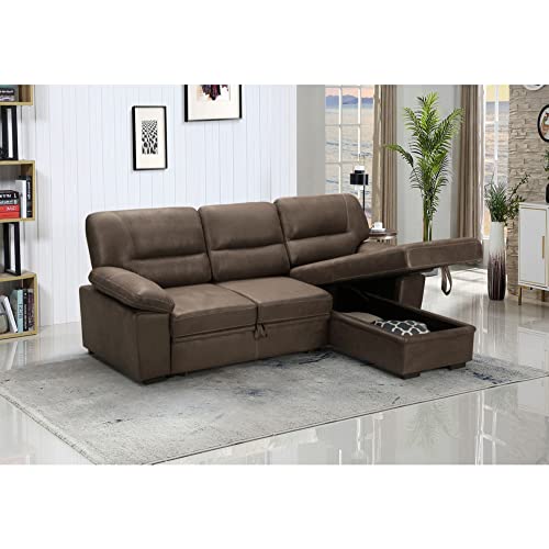 Lilola Home Lhf-87802 Sectional, Saddle Brown #TOP3