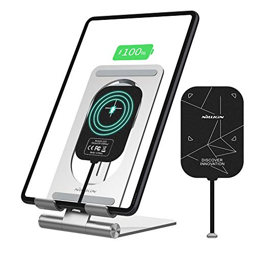 Nillkin ipad Charger Tablet Stand, for ipad air 4th Generation 2020 10.9 for ipad pro 11 2020/2018 Tab S7/S6 Lite Tablet Wireless Charger Pad Dock Tablet Stands and Holders Adjustable with Magic tag