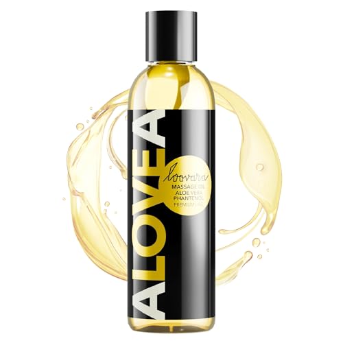 LOOVARA Aceite de masaje ALOVERA 150 ml con aloe vera y pantenol para masajes placenteros – Aceite de masaje erótico premium