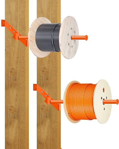 (2 Pack) Stud Cable/Wire Dispenser, Heavy-Duty 300LB Capacity for Fast, Tangle-Free Wire, Cable, and Coil Unwinding, Fit for 2x4 & 2x6 Wood Studs