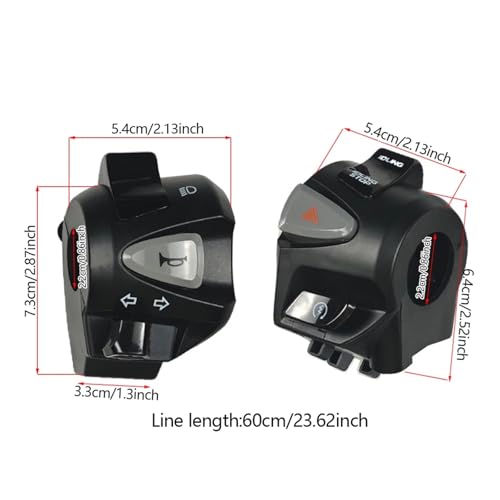 Interrupteur moto Click150 avec bouton feux de croisement pour guidon