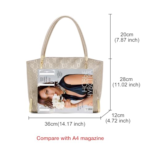 Image of FOXLOVER Large Capacity Tote Handbags for Women, Women's Top-handle Bags Fashion Shoulder Bags Purses Minimalist design