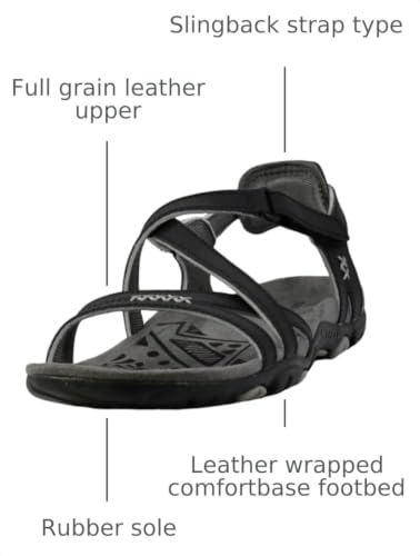 Merrell womens Sandspur Rose Ltr Sandal, Black/Paloma, 7
