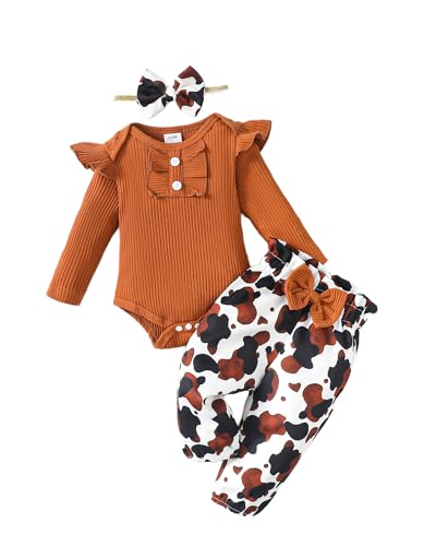 Image of Mioglrie Newborn Infant Baby Girl Clothes Romper Pants Set Cotton Floral Outfits Baby Clothes for Girls