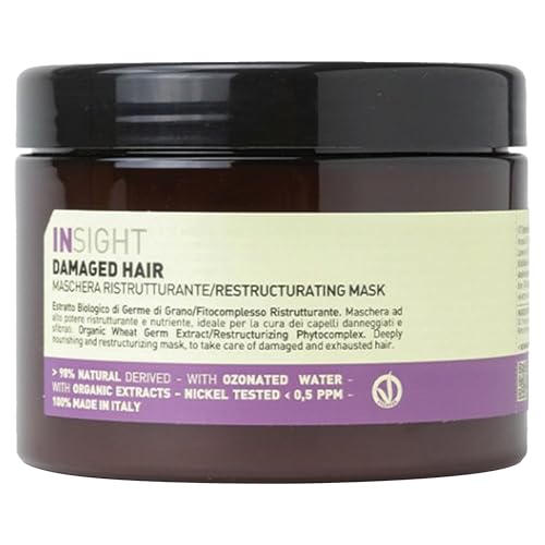 Insight Restructurizing Mask for Damaged Hair with Restorative Phytocomplex &amp; Organic Wheat Germ Extract for Deep Repair &amp; Body 16.9 Fl. Oz. / 500 mL