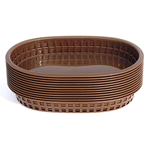 New Star Foodservice Fast Food Baskets, 10.5 x 7 Inch, Set of 12, Brown