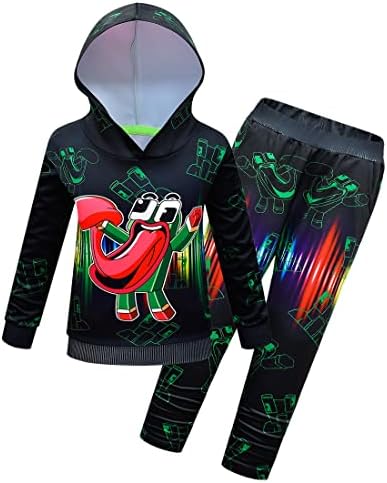 Kids Boy’s 3D Print Youtuber Gamer Tracksuit Pullover Hoodie Tops & Jogging Pants Set Sweatsuit