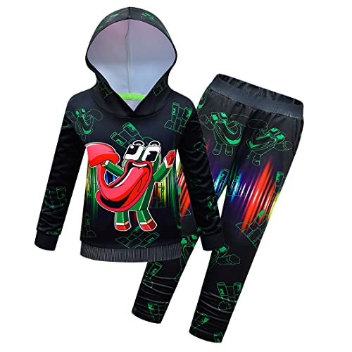 Delanhon Conjunto de sudadera con capucha y pantalones de correr con logotipo de Esports para niños y niñas, de 5 a 13 años, Estilo 1, 7-8 Años Cover