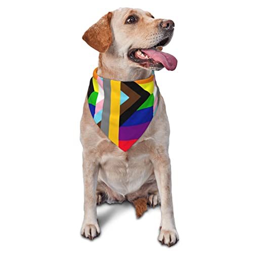 Regenbogen-Stolz-Flagge, LGBT-Frühlings-Hundehalstuch für Jungen, großes Welpen-Kopftuch, verstellbares, weiches Dreiecks-Lätzchen, Zubehör für kleine, mittelgroße und große Hunde, Katzen, Weiß