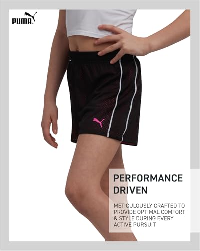PUMA Girls Athletic Shorts - Double Mesh Active Dolphin Shorts Running Gym Basketball Work Out Youth Kids Activewear (7-16)3