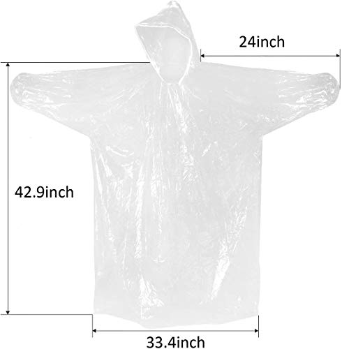 Samshow Disposable Rain Ponchos - Raincoat with Hood(6 Pack)- Emergency Disposable Rain Ponchos Family Pack for Adults,Perfect for Outdoors,Theme Parks,Hiking,Camping,School Sporting