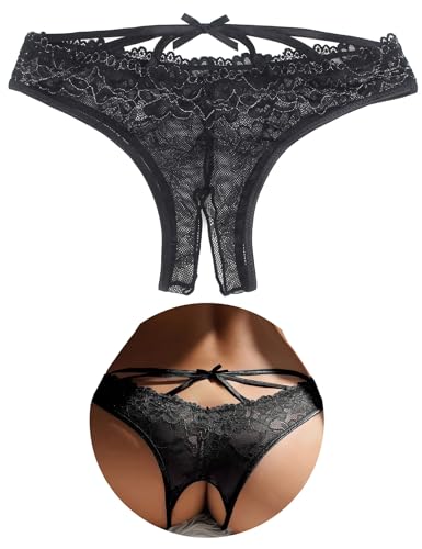 Slip Ouvert Für Frauen String Große Größen Spitze Dessous Damen Sexy Unterwäsche mit Loch Curvy Höschen Unterhosen im Schritt Offen Hipster Offener Schritt Übergroße Reizwäsche Schwarz,M Slip Ouvert Für Frauen String Große Größen Spitze Dessous Damen Sexy Unterwäsche mit Loch Curvy Höschen Unterhosen im Schritt Offen Hipster Offener Schritt Übergroße Reizwäsche Schwarz,M