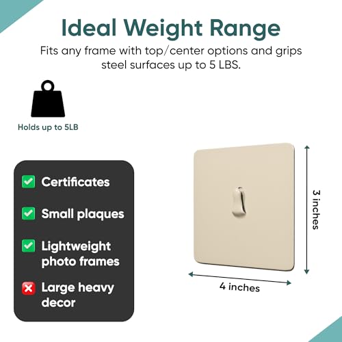 Image of Magnetic Aids Center Mount Picture Hanger, Multiple Capacities, Multiple Colors (Beige, 5LB)