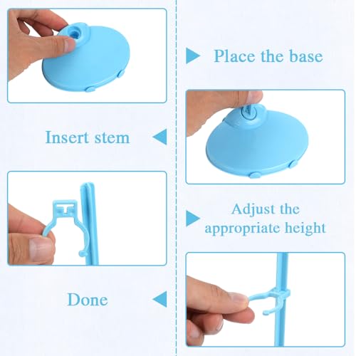 Image of Doll Stands, Doll Stands Display Holder with Adjustable Waist Clip, Blue Doll Support Stand for 11 to 13 Inch Dolls Action Figure Stand Doll Accessories (20pc-Blue)