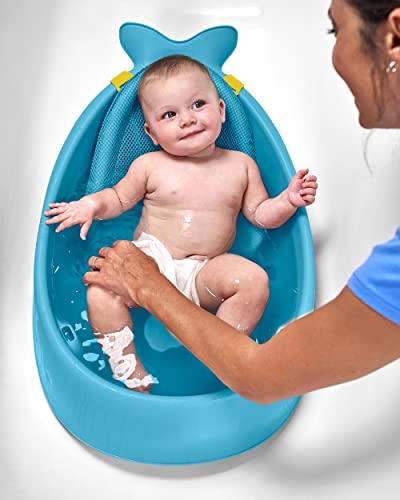 Skip Hop Baby Bath Tub, 3-Stage Smart Sling Tub, Moby, Blue #TOP1